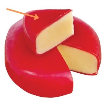 Remove the red wax rind on Gouda before eating the cheese
